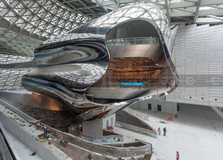 Site-installation-Stainless-steel-sculptures-fabrication-factory-beijing-china (1